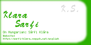 klara sarfi business card